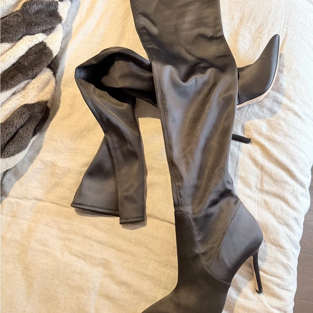 Aldo Satin Over-the-Knee Boots - Picture 2 of 7